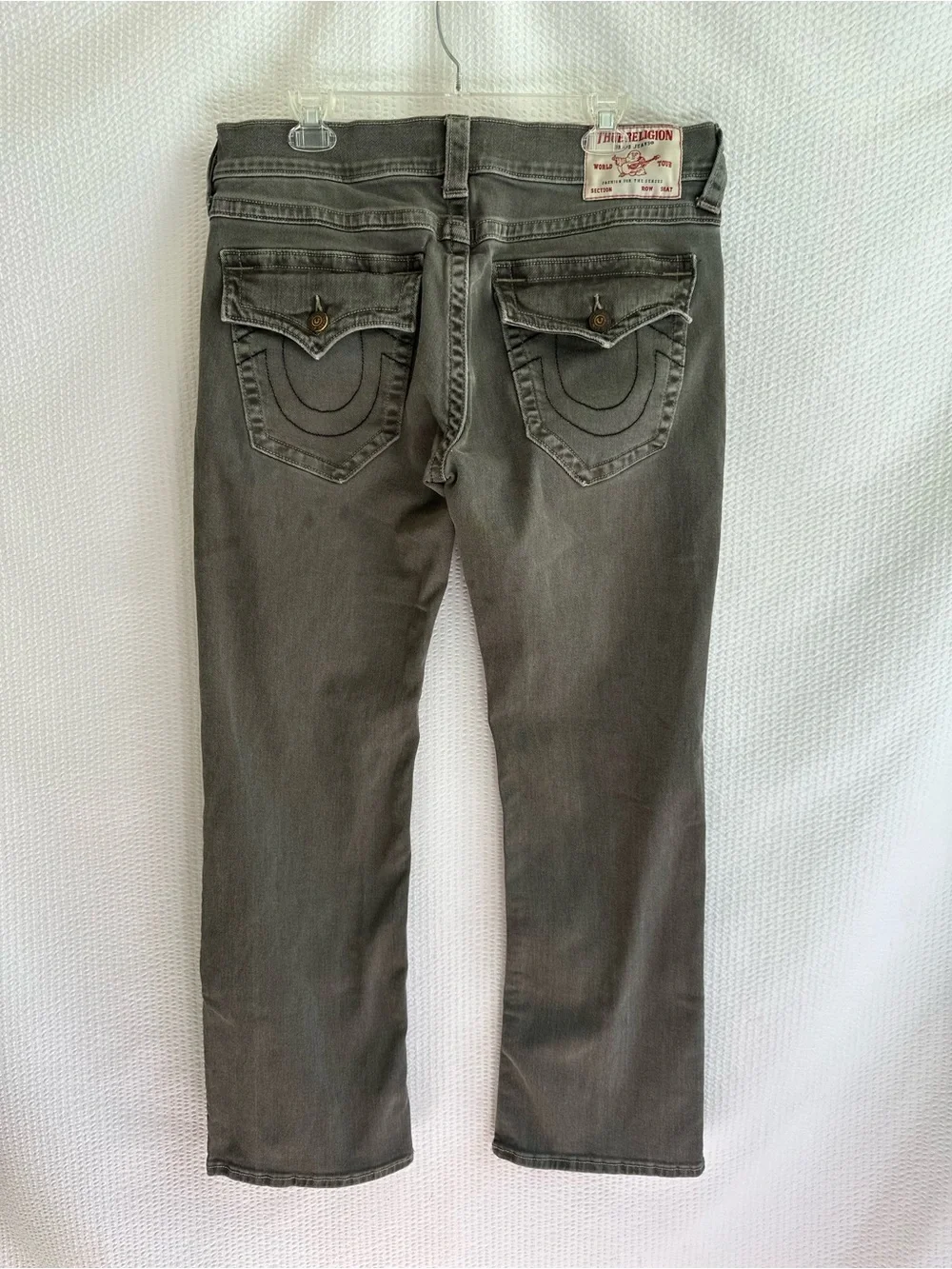 True Religion Billy Relaxed Bootcut Jeans Gray Wash Size 34